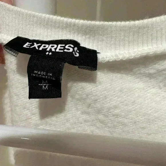 Express Oversized Drawstring White Sweater size M, Pre-Owned Good Condition - Picture 3 of 4